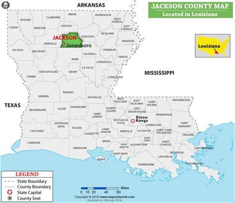 Jackson Parish Map, Louisiana