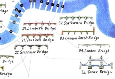 An Illustrated Map Of Bridges On The Thames | Londonist