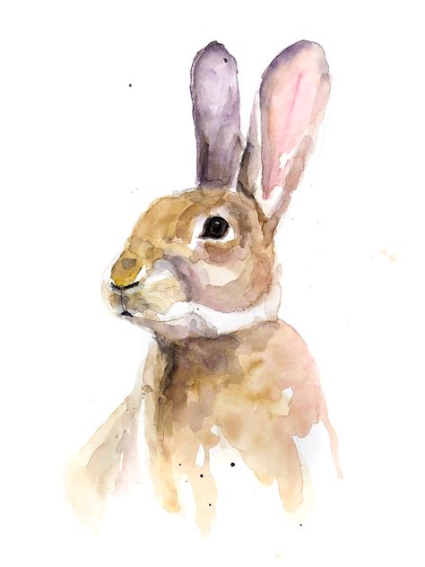 Bunny Painting Watercolor Rabbit a print of my original | Etsy