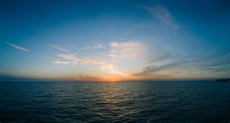 wallpaper sea, horizon, sunset, clouds, sky HD : Widescreen : High ...