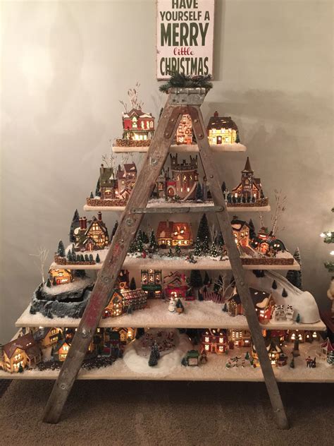 Dept. 56 Christmas Village Ladder Display | Diy christmas village ...