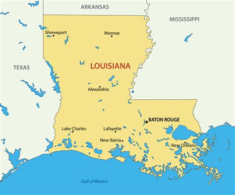 Map of Louisiana - Guide of the World