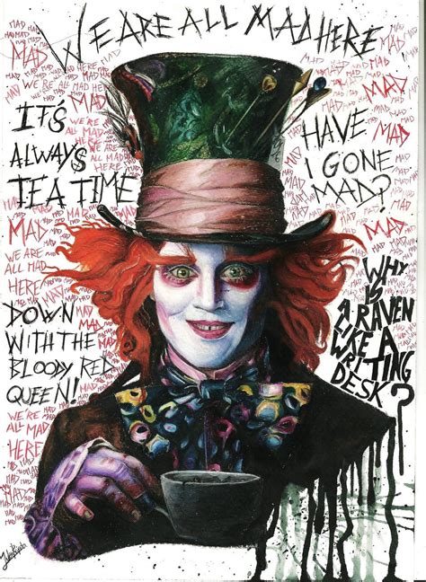 Mad Hatter Alice In Wonderland Drawings