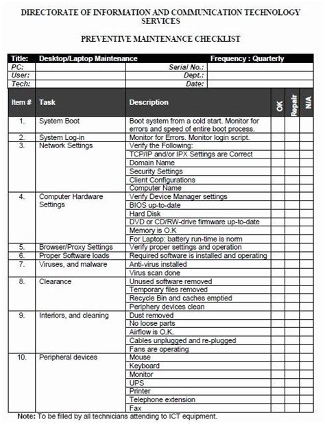 Computer Hardware And Software Maintenance Checklist Pdf - Foto Kolekcija