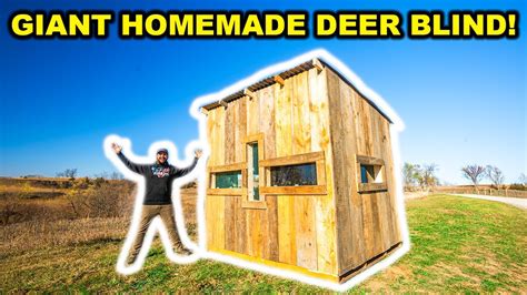 Building a GIANT Homemade DEER HUNTING Blind with SCRAP WOOD!!! - YouTube