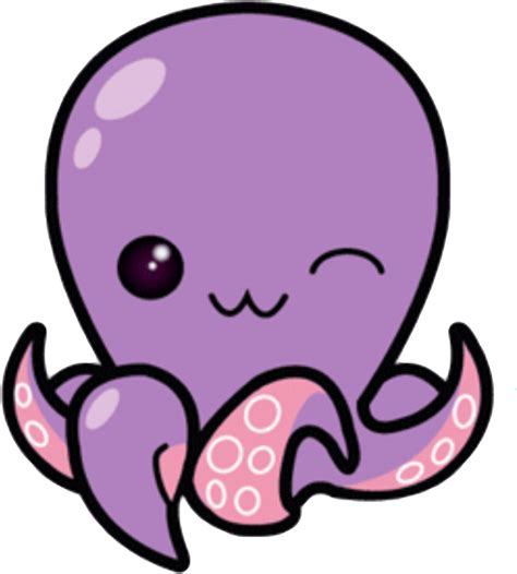 Download HD Squid Drawing Cute - Kawaii Sea Creatures Free Transparent ...