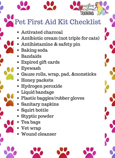 animal first aid kit checklist