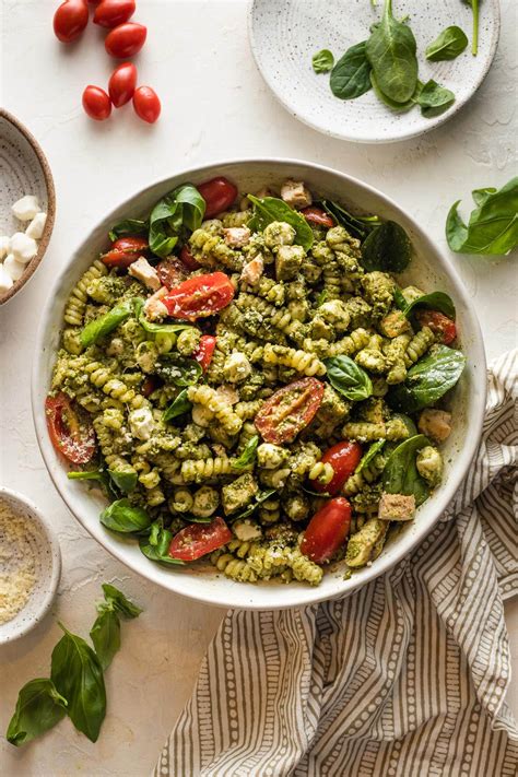 Chicken Pesto Pasta Salad - Nourish and Fete