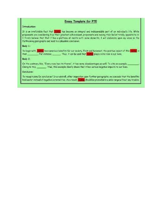 PTE Essay Template | PDF