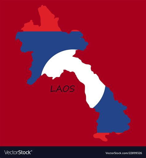 Laos flag map Royalty Free Vector Image - VectorStock