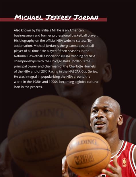 Michael Jordan Biography | Biography Template