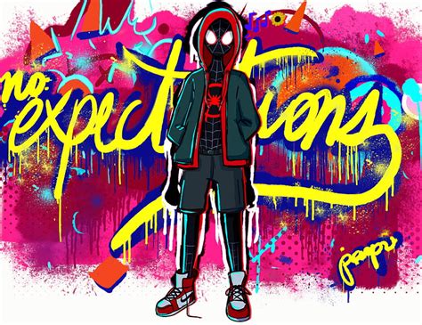 Spiderman Expectations Graffiti, expectations miles morales HD ...