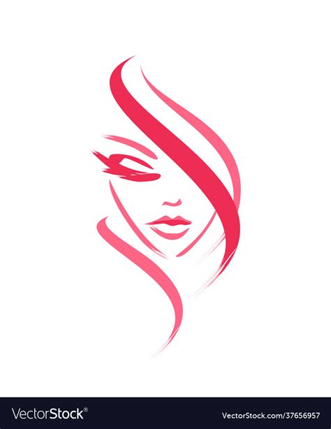 Face female logo Royalty Free Vector Image - VectorStock