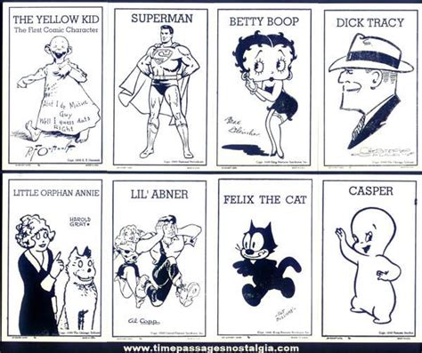 (16) ©1949 Comic Strip & Cartoon Character Exhibit Supply Arcade Cards ...