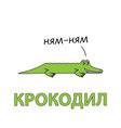 Cartoon alligator flashcard for children Vector Image