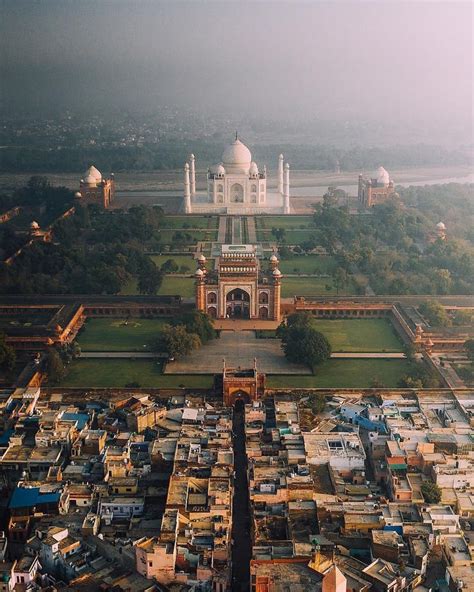 Aerial view of Taj Mahal 😍 Agra, India. Photo by @jacob | Taj mahal ...