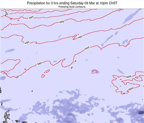 Guam Precipitation for 3 hrs ending Tuesday 21 Mar at 4pm ChST