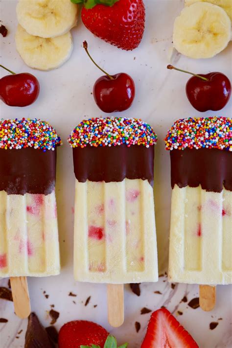 Banana Split Popsicles - Gemma’s Bigger Bolder Baking