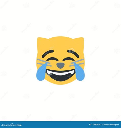 Laughing Cat Face Icon Illustration Emoji Stock Illustration ...