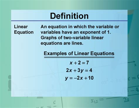 Linear Equation Example