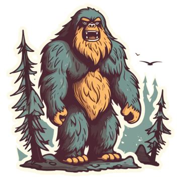 Illustration Of Bigfoot Cartoon Vector, Sasquatch, Sticker, Cartoon PNG ...