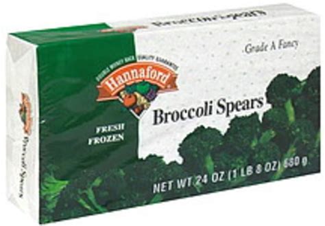 Hannaford Fresh Frozen Broccoli Spears - 24 oz, Nutrition Information ...