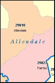 ALLENDALE County, South Carolina Digital ZIP Code Map