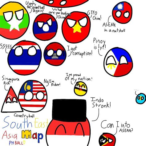 South East Asia Map in Countryballs/Polandball | Polandball Amino