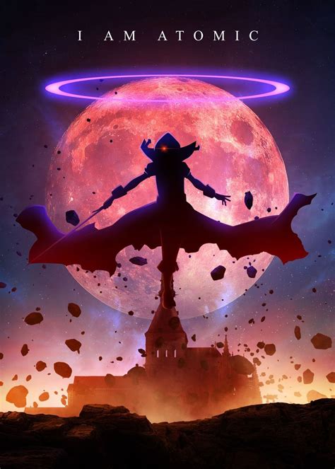 the poster for i am atomic shows an alien in front of a full moon and ...