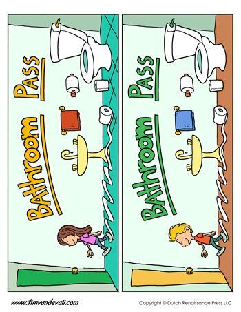 Printable Bathroom Passes - Tim's Printables | Bathroom pass, Bathroom ...