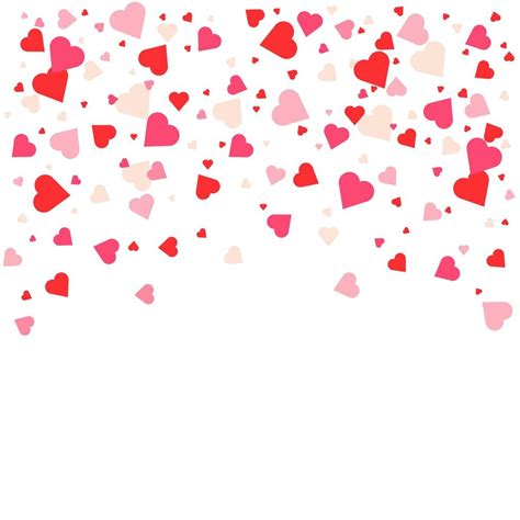 Confetti hearts falling down. Background with heart-shaped scatter ...