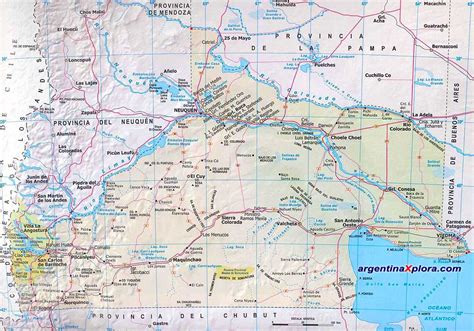 Map and Locations of Rio Negro - Road Map and Locations - Argentina