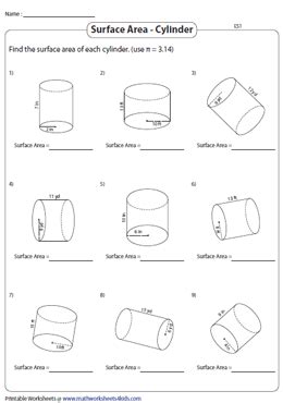 Surface Area Of A Cylinder Worksheet - Worksheets Printable Free