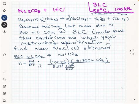 SOLVED: Sodium carbonate reacts with hydrochloric acid to form sodium ...