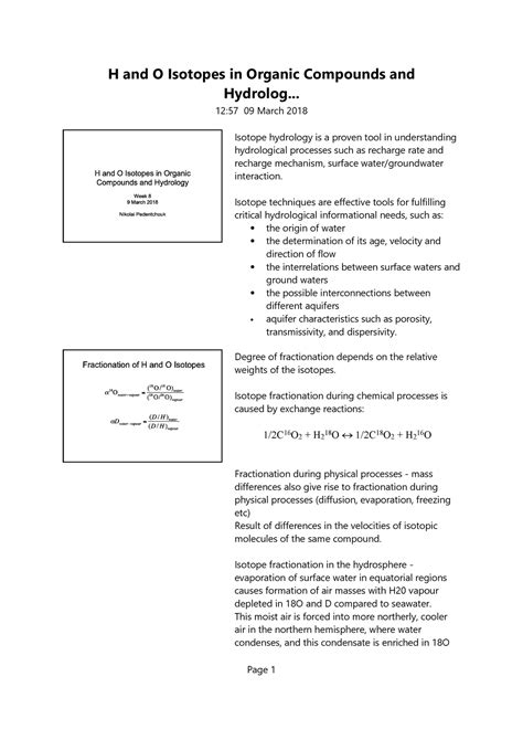 Paleoclimatology Lecture 14 - H and O Isotopes in Organic Compounds and ...