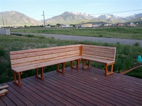 Corner deck bench complete! Ready for stain | Deck bench seating, Deck ...