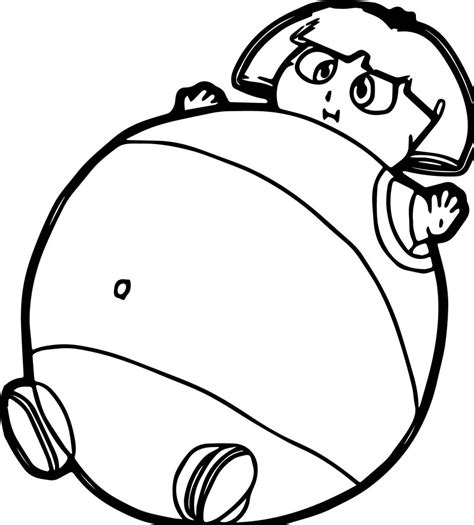 Dora The Balloon Explorer Fat Coloring Page - Wecoloringpage.com