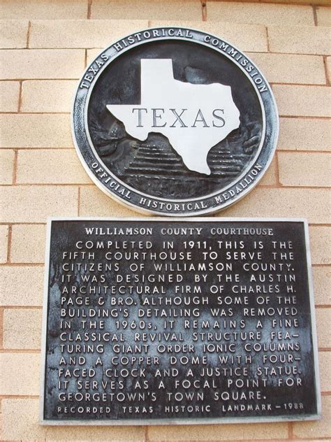 Williamson County Courthouse - TEXAS HISTORICAL MARKERS