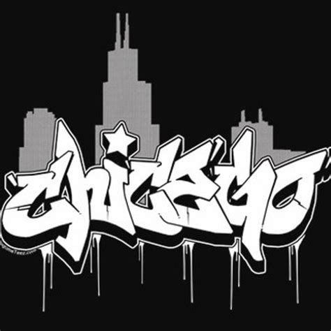 Chicago Skyline Drawing Graffiti