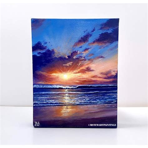 Sunset Painting Seascape Paintings on Canvas Ocean Beach - Etsy