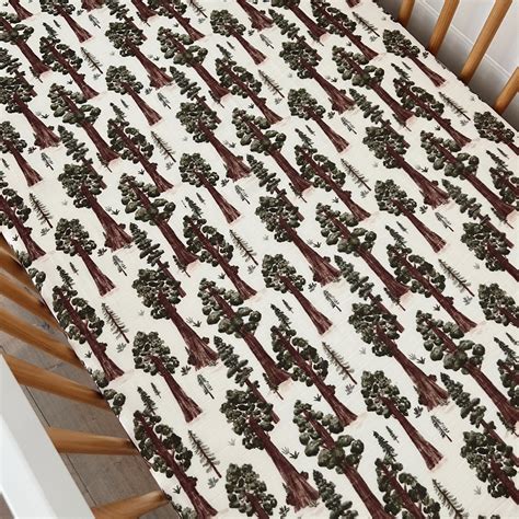 Muslin Crib Sheet, Redwoods – SpearmintLOVE