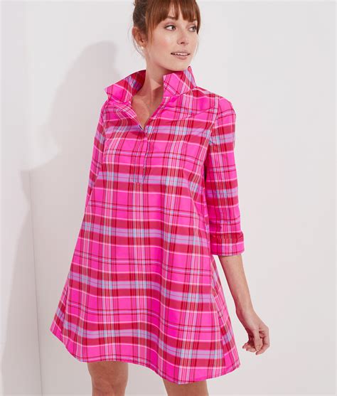 Shop Taffeta Party Plaid Shirt Dress at vineyard vines