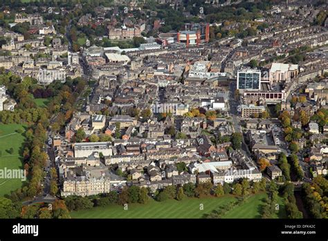 aerial view of the North Yorkshire spa town of Harrogate Stock Photo ...