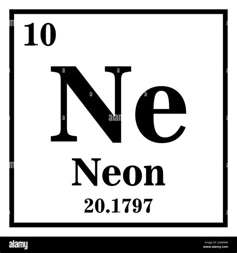 Neon Element Periodic Table Black And White