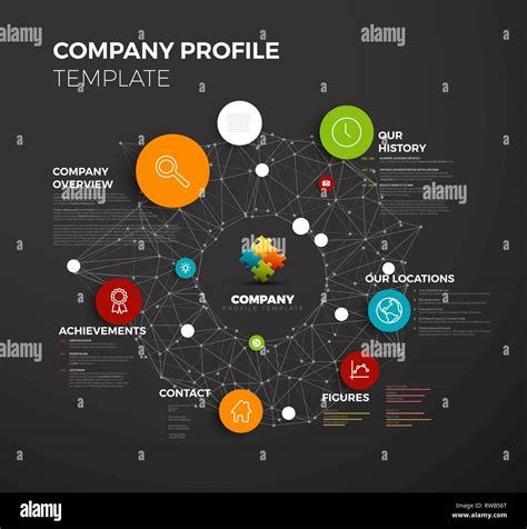 Vector Company infographic overview design template with network in the ...