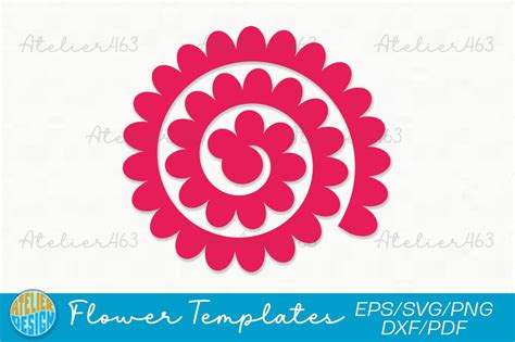 Rolled Rose Paper Flower SVG Digital File For Cricut