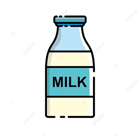 Milk Bottle Clipart Vector, Milk Bottle Vector Illustration With Filled ...