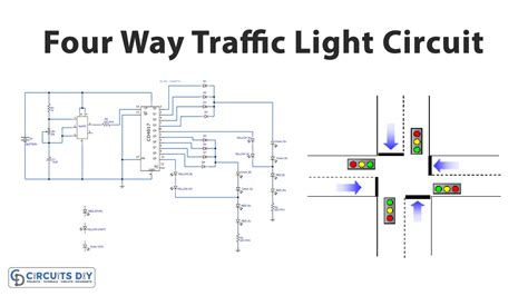 Simple Four-Way Traffic Light Circuit