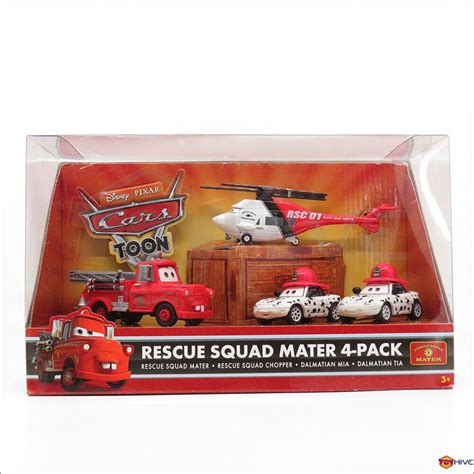 Disney Pixar Cars Rescue Squad Mater 4-Pack box set Dalmatian Mia Tia ...