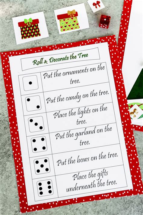 Free Printable Roll A Christmas Tree Dice Game - Play Party Plan